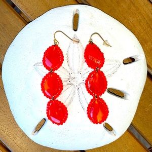 Darling red/orange handmade Anthropologie Earrings!